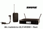 Mic.Inalámbrico Shure BLX14R/B98 (Corbatero para Instrumentos + Rack)